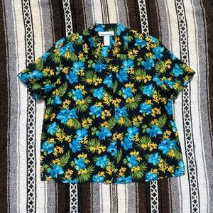 Hawaiian Shirt | Jones New York Sport | linen cotton blend